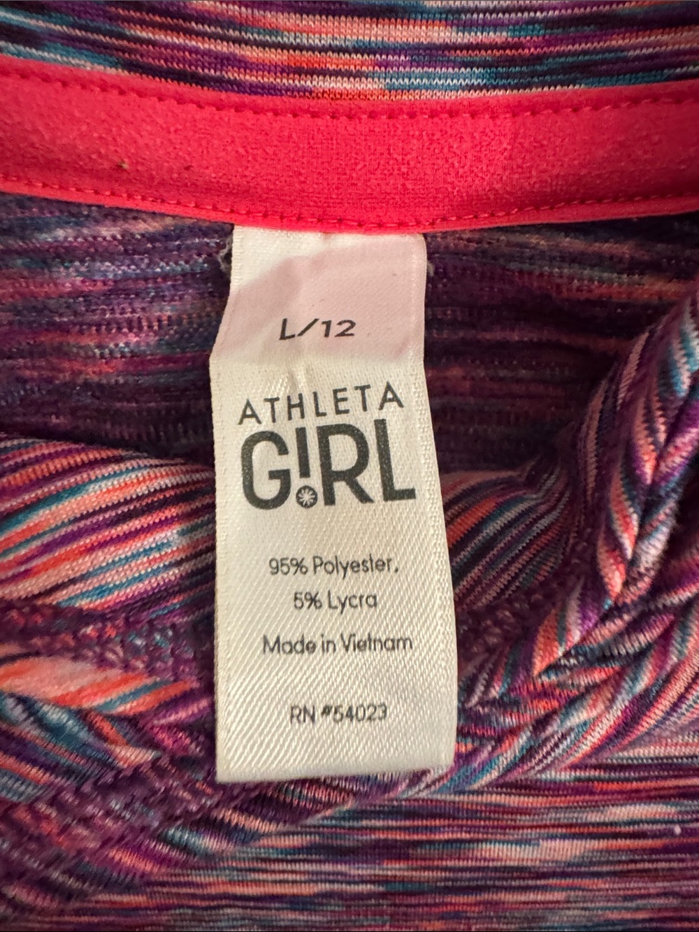 Athleta Pink & Purple Space-Dye Mock Neck Pullover Box 006 - Picture 2 of 4